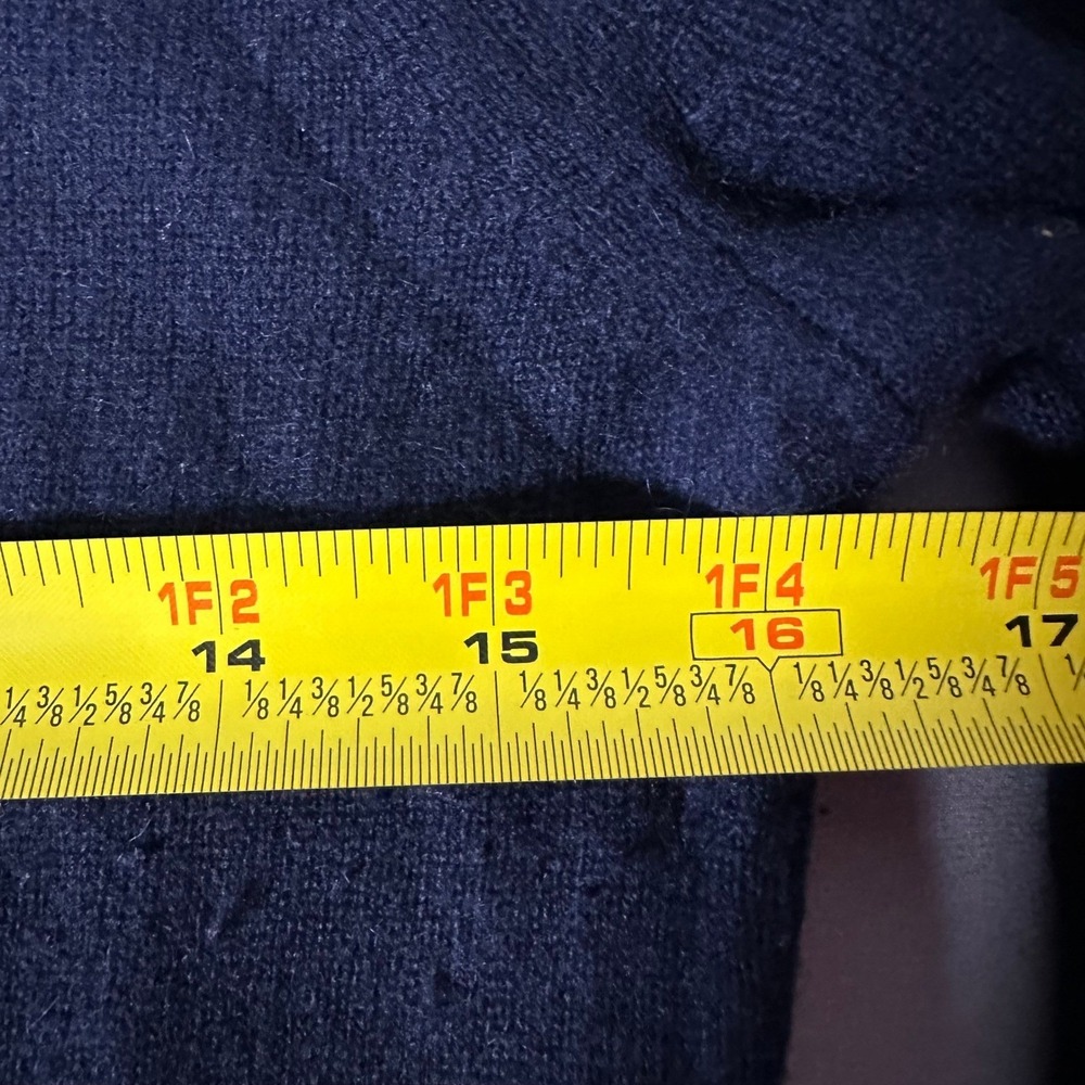 J.Crew V-Neck Sweater Women Small Navy Blue Fair 100%‎ Cashmere Holes Flaw - Picture 5 of 14